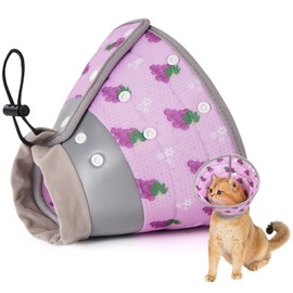Avont Cat Cone Collar Soft, Adjustable Foldable Recovery Collars to Stop Licking After Surgery for Small Dogs, Puppies and Kittens, Elizabethan Neck Cone of Shame Alternative -Grape(S)