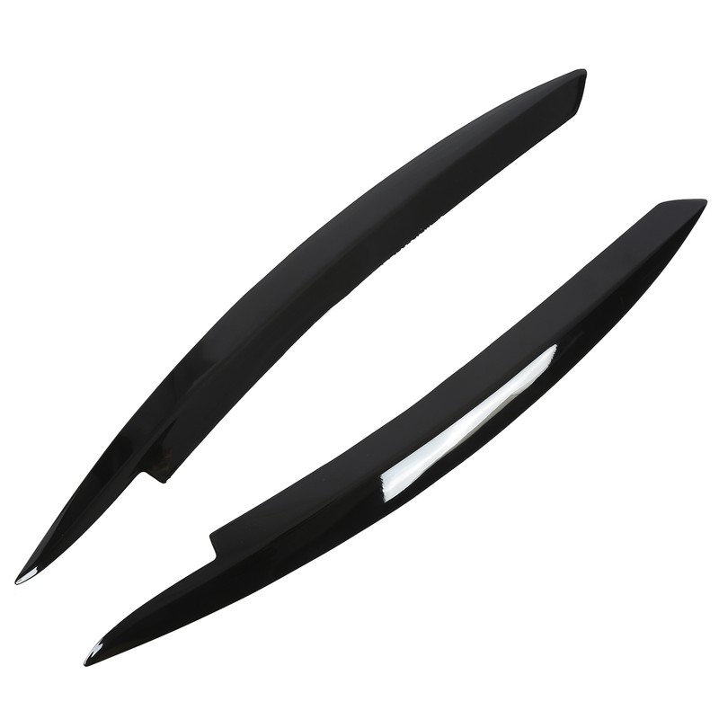 Pair Car Headlight Eyebrows Left Right Glossy Black Modification Replacement