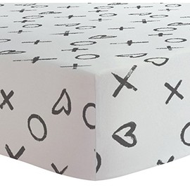 Kushies Portable Play Pen Sheet Flannel, XO Black & White