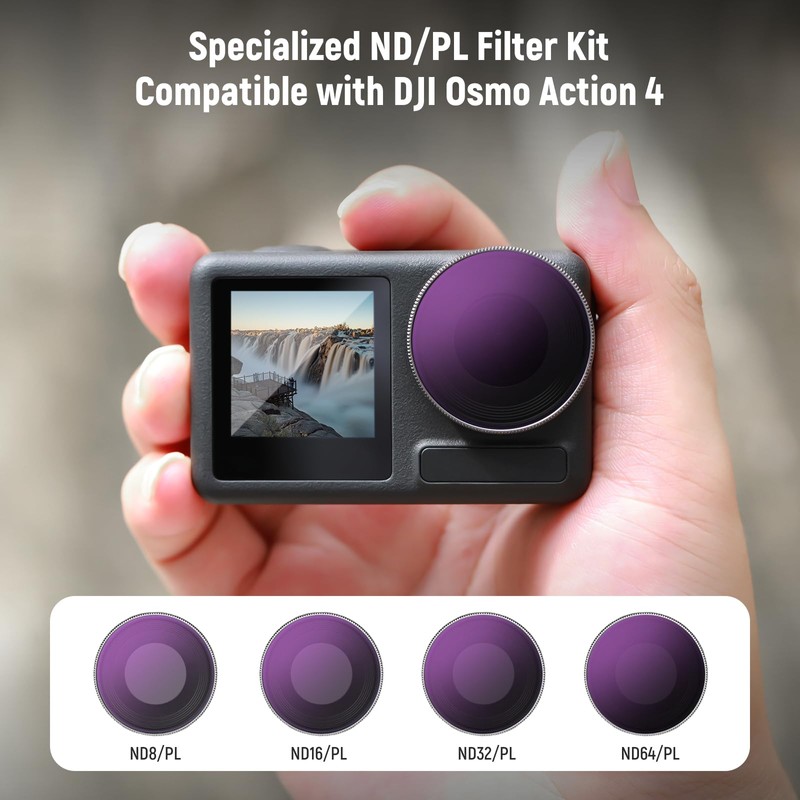 NEEWER ND Filter Set Compatible with DJI Osmo Action 4,