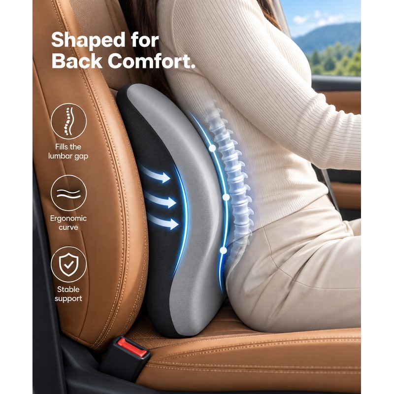 Premium Memory Foam Car Seat Cushion Set for Driving –