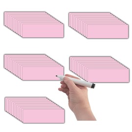 Magnetic Dry Erase Magnets Labels(1x3",Pack of 60),Organizing Schedules in Office/Classroom.Reusable Name Tags on Fridge/White Board,Pastel Colors(Light Pink)