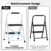 BONTEC 2-Step Ladder, Folding Step Stools for Adults with Wide