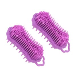 Mikinona 2pcs Shampoo Comb Hair Massager Scalp Cleansing Scalp Massager with Massaging Tool Brush for Blue Scrubber Shower Men Cleanser Scalp Massagers Exfoliating Silica Gel Violet