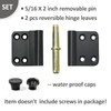 3-3/4 Inches Black Offset Door Hinges Small Flag Lift Off