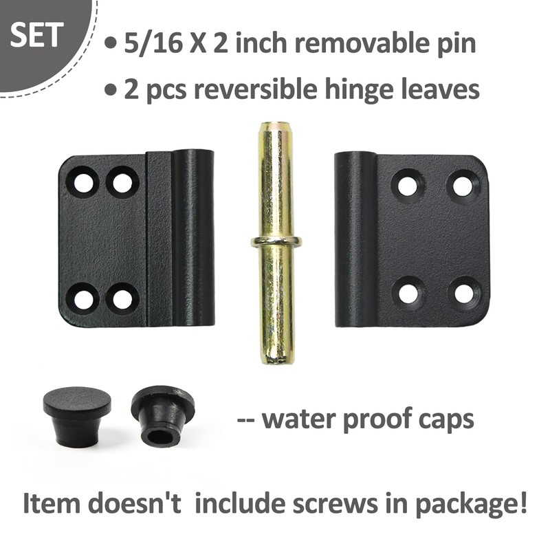 3-3/4 Inches Black Offset Door Hinges Small Flag Lift Off