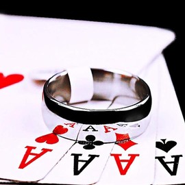 blue-ther Magic Ring Poker Prophecy Magic Ring Magic Cards Poker Magic Gimmicks Close up Magic Props for Magicians(19mm)