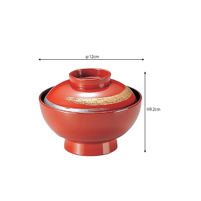 Bowl: 3-230-2 Vermilion Kasuri 4 inch Open Sensai Bowl Diameter