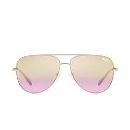 Quay - Sunglasses for Men & Women, Aviator Lenses with UV Protection, Oversized Sunglasses (High Key Large), Rose Gold/Dusty Rose, One Size