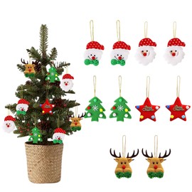 Christmas Awards Set of 10 Cute Snowman Reindeer Santa Claus Stars Cloth Christmas Tree Ornaments Christmas Ornaments Christmas Ornaments Decorations Gifts (Multicolored B)