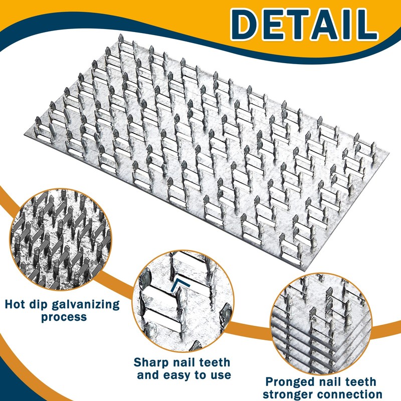 Shimeyao 10 Pcs 4x8 Inch Pronged Truss Mending Plates Galvanized