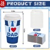 48 Set Father's Day Disposable Coffee Cups with Lids Sleeves