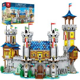 Reobrix Medieval Castle Building Sets for Adults, Medieval Architecture Set with Light, Collectible Model or Home Office Decor, Street View House Building Kits 66006, Gifts for Boys Girls Teens Women