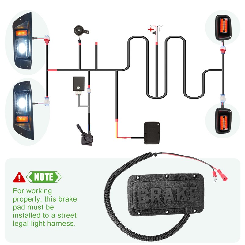 10L0L Universal Golf Cart Brake Light Switch/Brake Pad for Yamaha