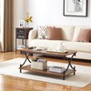 VECELO White and Gold Coffee Table with Storage and Open