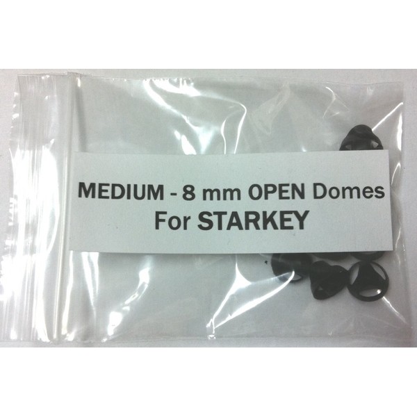 8mm MEDIUM OPEN DOMES for STARKEY Hearing Aids - 10 Pack