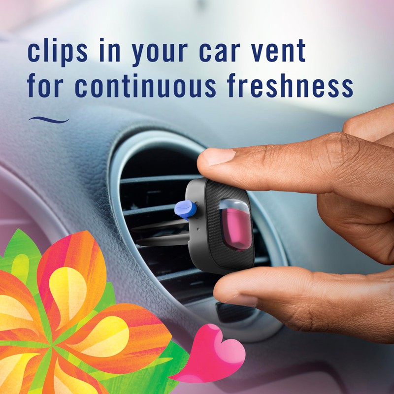 Febreze Car Odor-Fighting Air Freshener Vent Clip with Gain Scent,