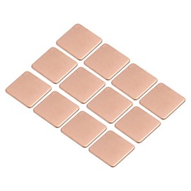 sourcing map Heat Sink Copper Pad Washer 15mm x 15mm x 1mm Heat Conductive Heatsink for Electronic Chip Cooling 12pcs