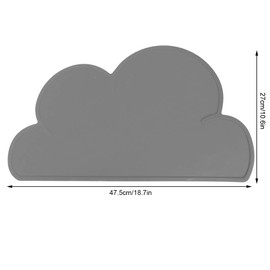Manteles individuales para bebés, manteles de silicona para niños pequeños, mantel individual para alimentación resistente al calor con forma de nube, 2 piezas(Gris)