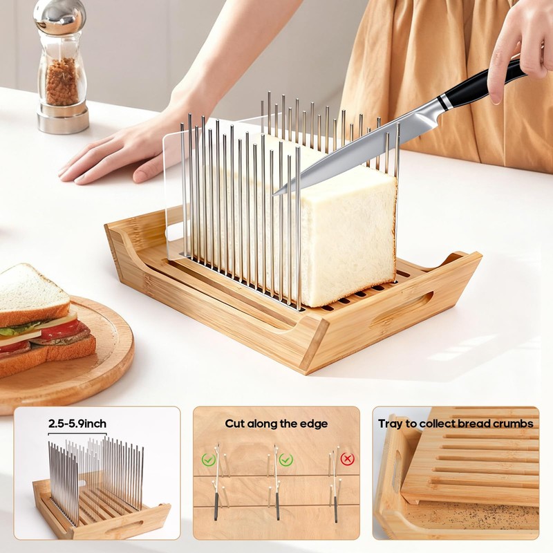 6 In 1 Homemade Bread Slicer With Bread Box For