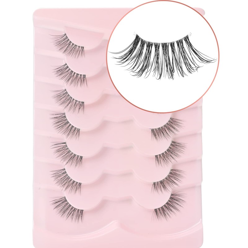 Onlyall False Eyelashes, Half Eyelashes, Natural Look, Thin Eyelashes, Transparent