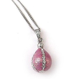 Museum Reproductions Jeweled Egg Pendant Necklace - Inspired by Louis Comfort Tiffany