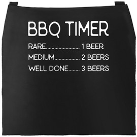 MoonWorks® BBQ Apron for Men with Saying "Hier grillt der Chef persönlich" [German Language] Hipster Grilling, Cotton Apron, Kitchen Apron, BBQ timer black