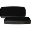 Black Plastic Rectangular Plates With Flat Raised Edge Design (10.6"