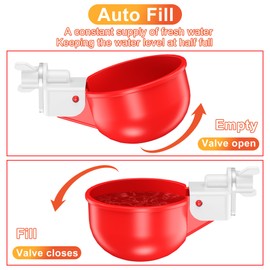 ZenxyHoC Chicken Waterer Cups, 8 Pack Automatic DIY Chicken Water Cup with 3/8'' Hole Saw