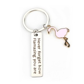 MUCOOS Flamingo Keychain,Inspirational Keychain,Motivational Keychain,Friendship Keychain,Inspirational Gift for birthdays, Christmas, New Year, Baptism, Graduation
