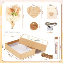TUZELIYA Wedding Gifts for Bride and Groom Money Gift Box Including Eternal Flowers, Test Tube, Jute Bag, Fairy Lights for Wedding Anniversary, Wedding Gift Money
