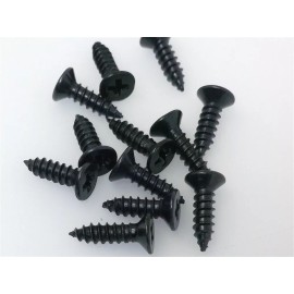 True Custom Shop® Short Black Single Pickup Ring Mounting Screws 3/8" 12 Pack