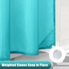OLANLY Luxury Teal and White Ombre Shower Curtain Sets with