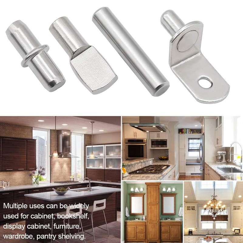 Shelf Pegs-Support Pins Set, 80 Pieces Stainless Steel Metal Bracket
