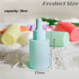 6Packs 1Oz Colorful Glass Dropper Bottle Essential Oil Bottles Empty Color-coated Dropper Bottles Eye Dropper Bottles Thick Droppers Pipette Bottles for Essential Oils, Cuticle Oils, Body Oils