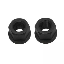 Unbranded Heat Treated Steel 5/16''-18 Thread Hex Flange Nuts, Black Oxide Finish - PACK 2