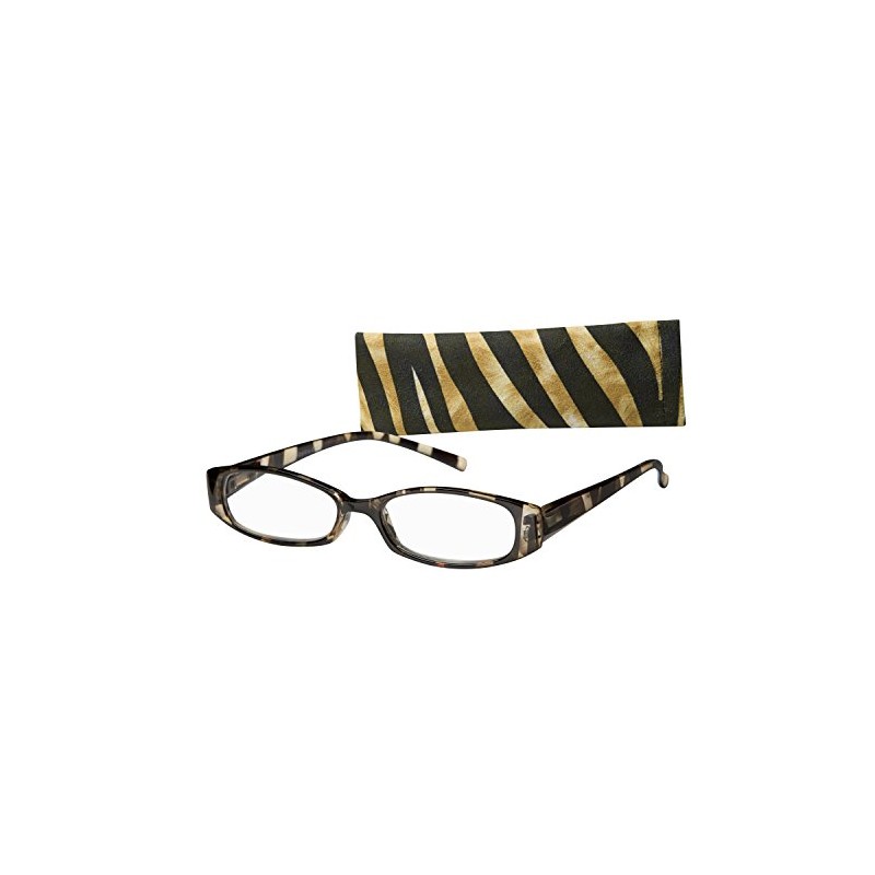 Wink Fancy Zebra Stripe Reading Glass Suede with Case, 1.50,