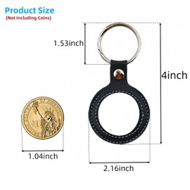 TOBDPYG Coin Holder Keychain,PU Leather Display Case for Displays Both Sides of Sobriety Chips,Standard Challenge Coin,AA Medallions,Recovery Coins,and Tokens