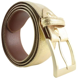 BELTINGER Golden Belt in Metal Look 4 cm Leather Belt Metallic Look 40 mm Metal Leather Belt in Gold, Rose gold, gold