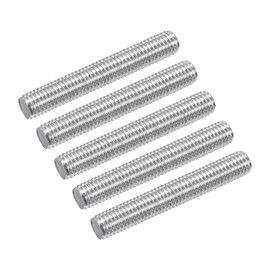 sourcing map 5Pcs M6 x 40mm Fully Threaded Rod 304 Stainless Steel Right Hand Threads Bar Studs for Anchors Bolts, Clamps, Hangers and U-Bolts, 1 Thread Pitch