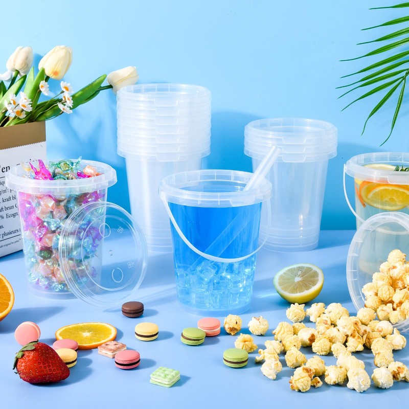 Drink Buckets with Lids and Straws for Party Hosts &