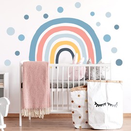 BuerHomie Rainbow Wall Stickers, Nursery Decor for Bedrooms for Girls Boys Babies, Wall Art Stickers for Kids Bedroom, Play Room