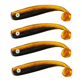 ZANDERKANT - Fishing Lure - Rubber Fish - Mega Kauli - 2 Packs of 2 - Nightshade - 16 cm - Gripper 6/0 - Floating
