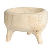 Creative Co-Op Rustic Paulownia Footed Wood Bowl, Natural