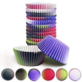 Gcardist 300 Pack Standard Muffin Cases Cupcake Cups 6 Designs Black Pink Muffin Paper Baking Cups Cupcake Cases (Standard Size)