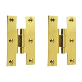3" Solid Brass Cabinet H Hinge Offset PVD Long Lasting Finish Pack of 2