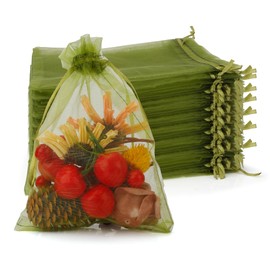 Gift bags, small gift bags, candy bags, organza fabric, fabric bags, organza bags, small jewellery bags, small bags with drawstring, 13 x 18 cm, white (50 pieces)