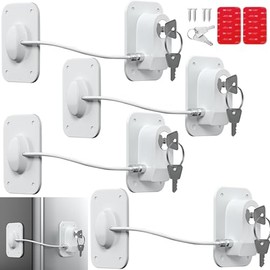 4 Pack Seguros para Puertas y Cajones Bebé - Candado para Refrigerador con 2 Llaves Cada Uno, Cerradura de Seguridad para Niños para Armarios, Cajones