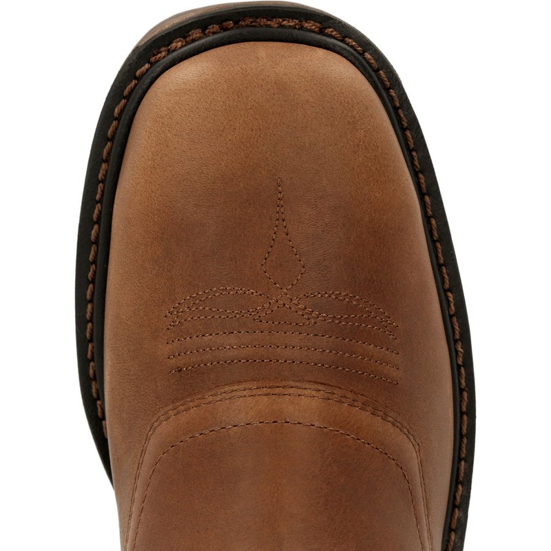 Georgia Boot Carbo-Tec LT Waterproof Chelsea Work Boot, Brown, Size