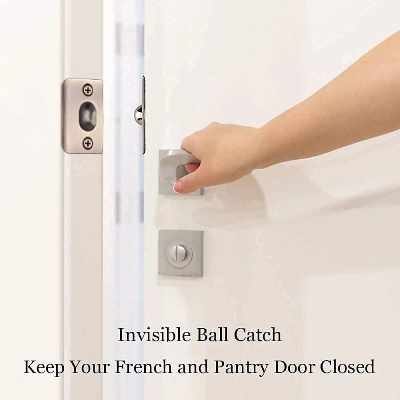 Jiayi 2 Pack Invisible Door Catch For Closet Adjustable Brass